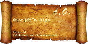 Adorján Olga névjegykártya