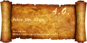 Adorján Olga névjegykártya