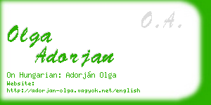 olga adorjan business card