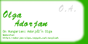 olga adorjan business card